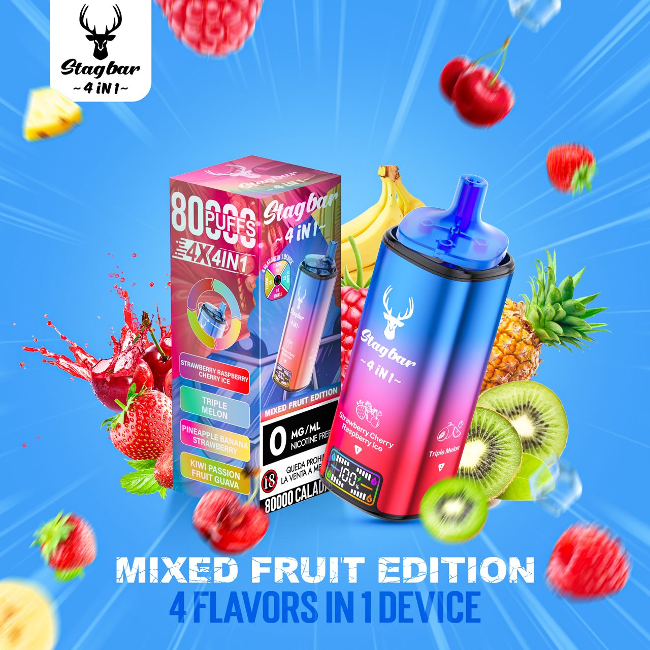 Stagbar 80K Mixed fruit edition 1 Stagbar 80K Mixed fruit edition